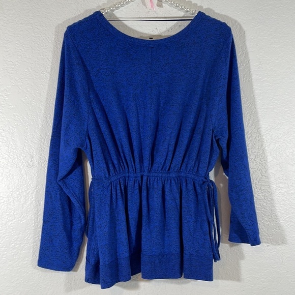 Caslon Top Blue Soft Long Sleeve Drawstring Waist Comfortable Size Small Petite - Picture 2 of 5